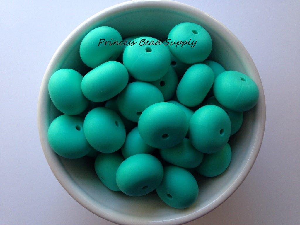 20mm Turquoise Abacus Silicone Beads