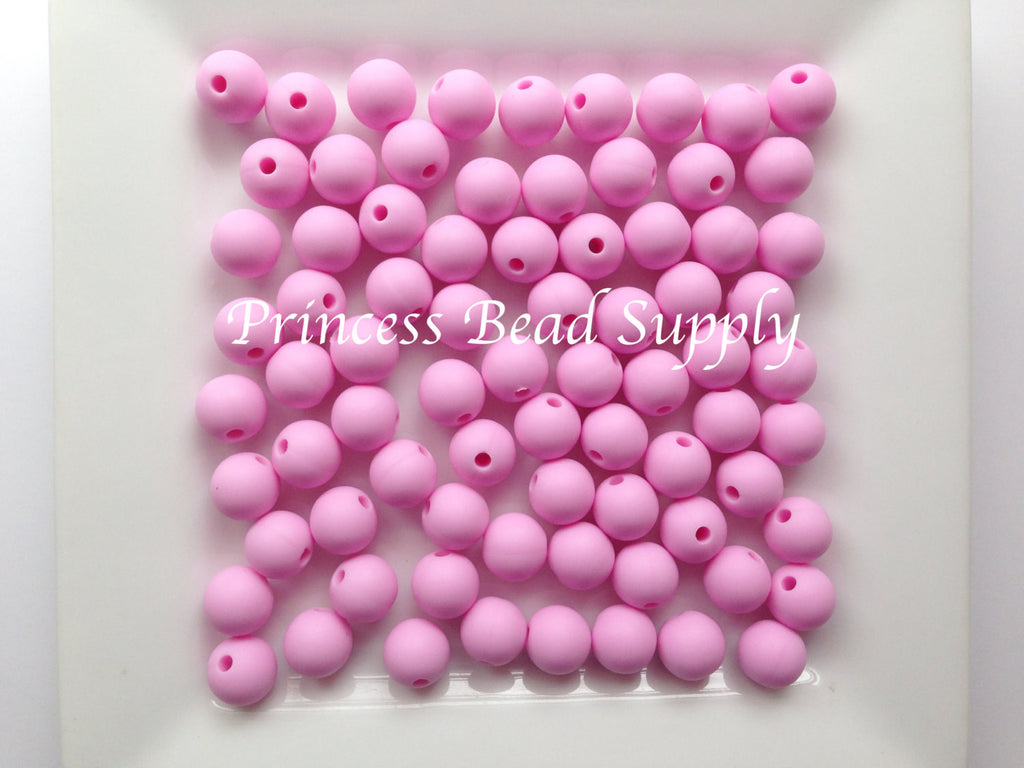 9mm Light Pink Silicone Beads