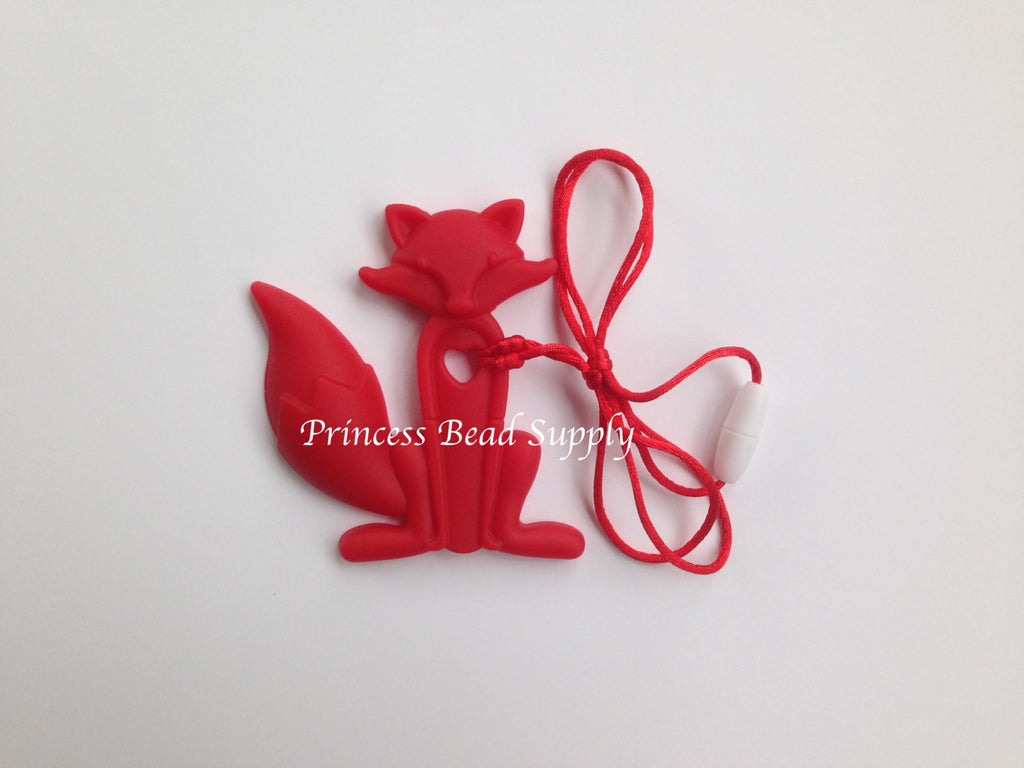 Red Silicone Fox Teether