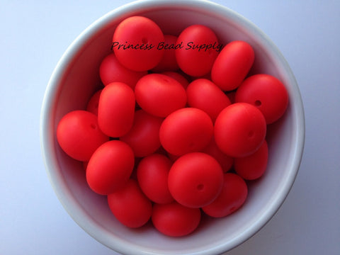 20mm Strawberry Red Abacus Silicone Beads